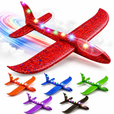 Avion Planor LED 48cm, din Spumă, Lumini Multicolore, Diferite Culori Engros