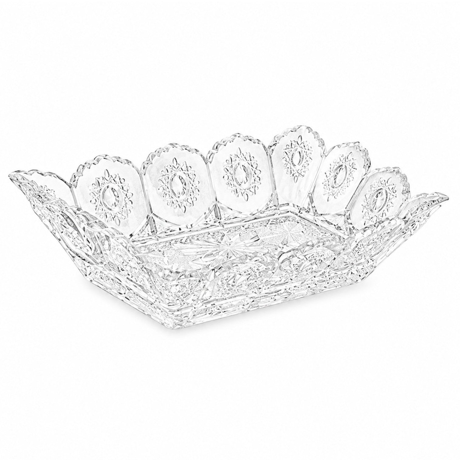 Platou din Sticlă 6/set, Model Cristal 12x8.5x3cm, Dreptunghiular Engros