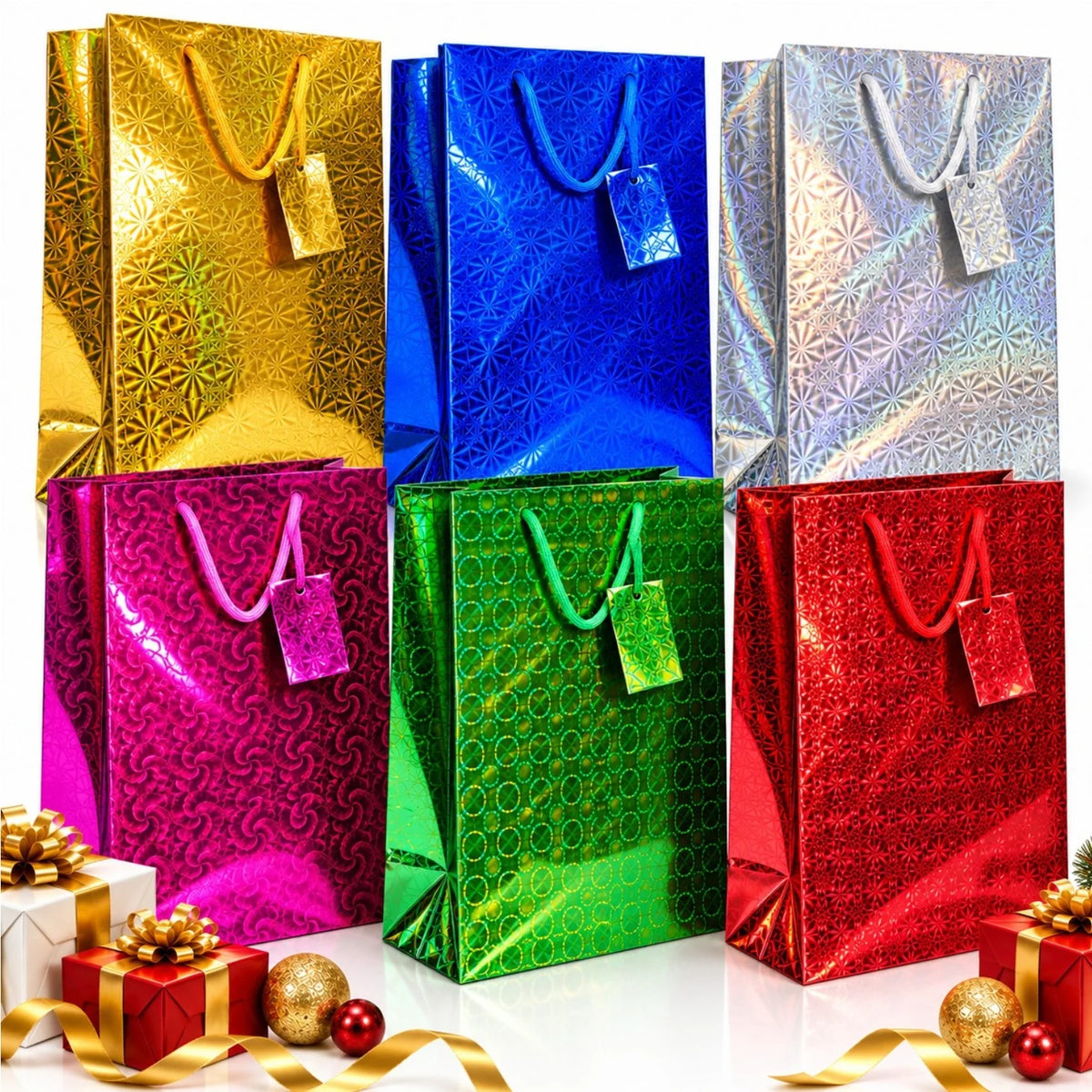 Punga de Cadou Holografica 12/set, 38x52x15cm Engros