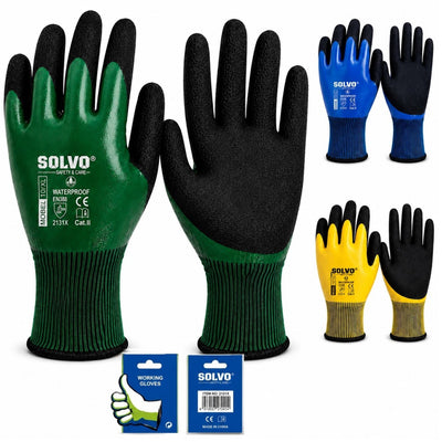 Manusi de Protectie Acoperite cu Latex 12/set, Impermeabile si Antiderapante, Model 10/XL, Diferite Culori Engros