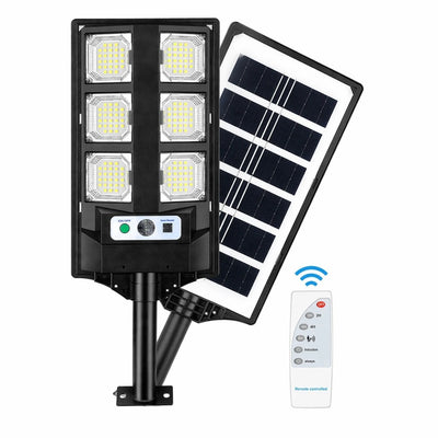 Lampă Solară Stradală BK260-6, 43cm, cu Panou Solar Integrat, 6 LED-uri Puternice, Telecomandă, Senzor de Lumină, Rezistentă la Apă Engros