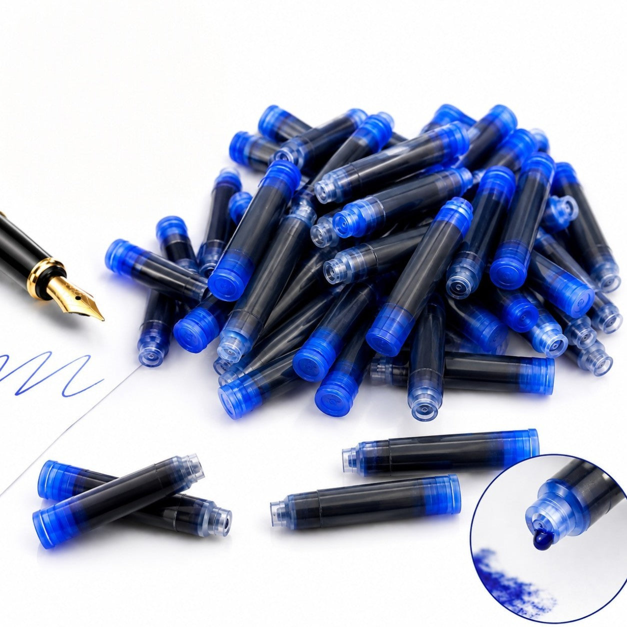 Rezerve Cerneala Albastra Ink 026 pentru Stilou, 100 Buc/Set Engros