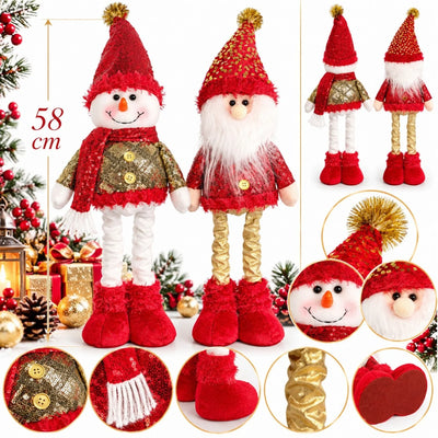 Figurina Decorativa de Craciun 58cm, Inaltime Reglabila, Diferite Modele cu Paiete si Caciula Engros