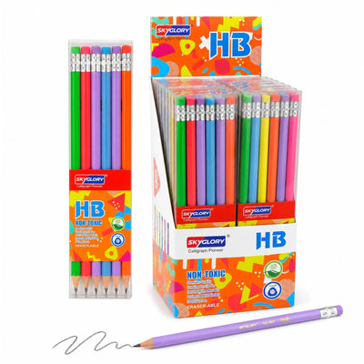 Creion Grafit 12 buc/set, cu Radiera, 12 Seturi/Tipla, Diferite Culori Engros