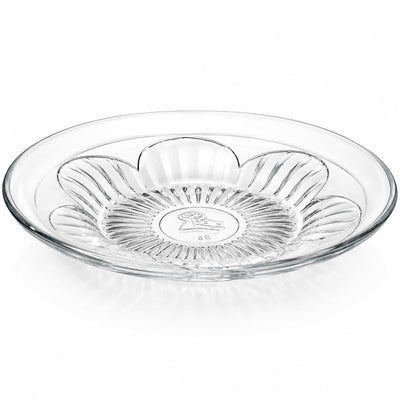 Farfurie Adâncă din Sticlă 6/set, Transparentă 23cm, Model Floral Engros