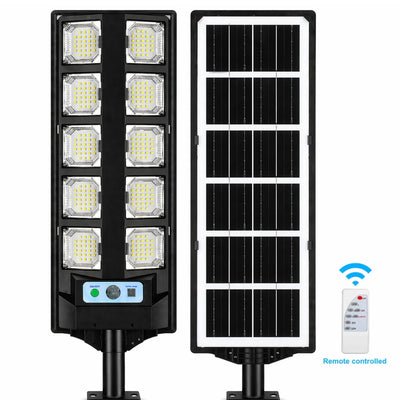 Lampă Solară Stradală BK260-10, 60cm, cu Panou Solar Integrat, 10 LED-uri Puternice, Telecomandă, Senzor de Lumină, Rezistentă la Apă Engros