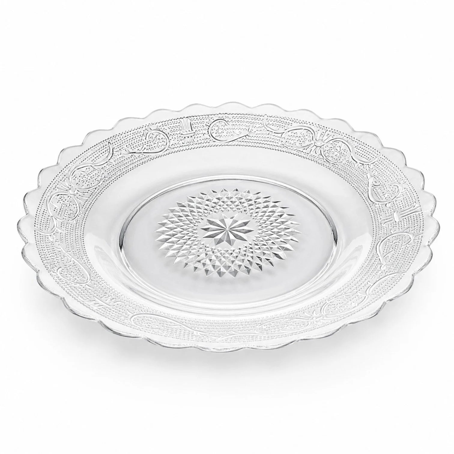 Farfurie din Sticlă 6/set, Model Cristal 21.5cm, Transparent Engros