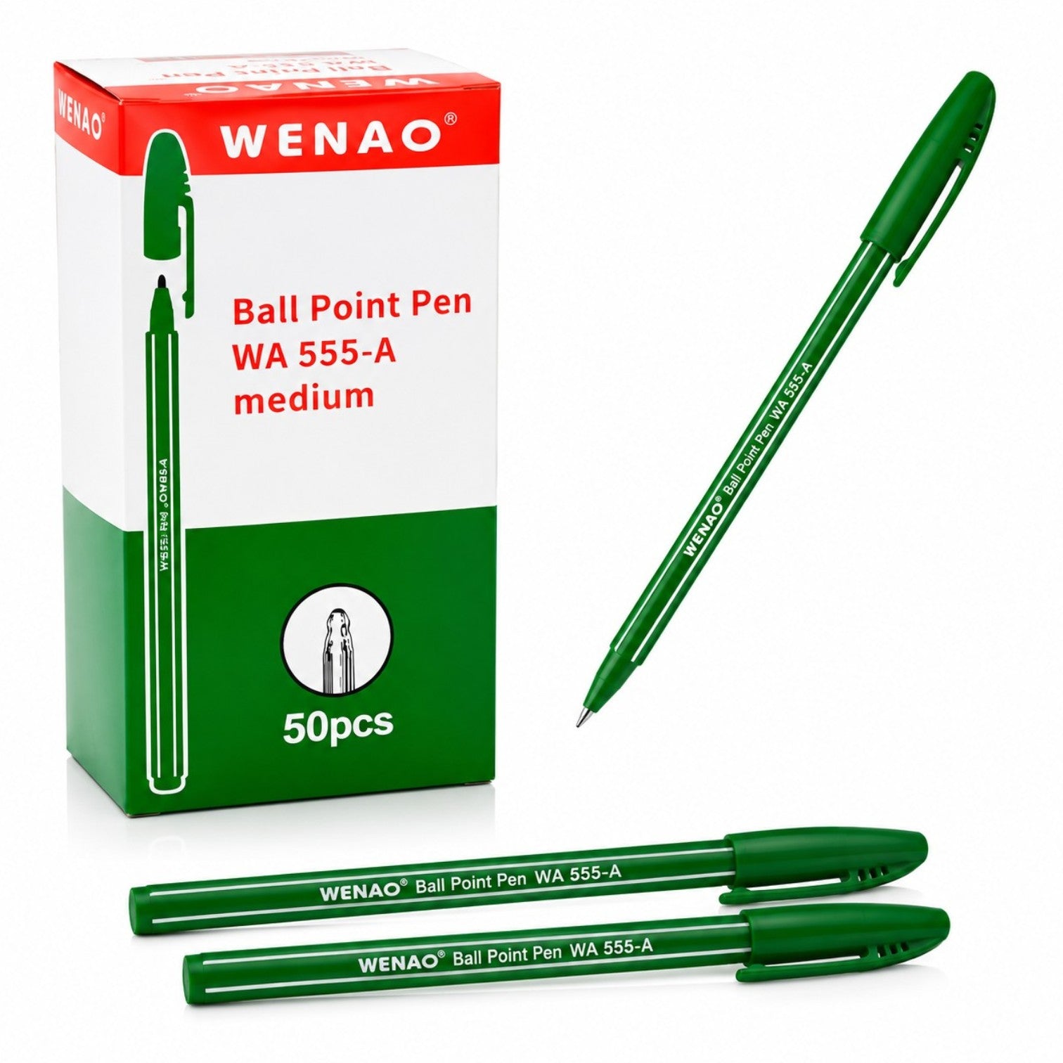 Pix cu Bila 50/set, 0.7mm, Scriere Verde Engros