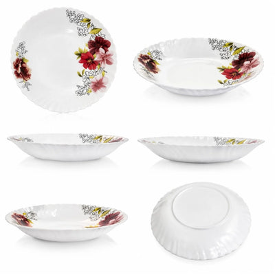 Farfurie Adânca 6/set, din Opal 21cm, Model Floral Engros