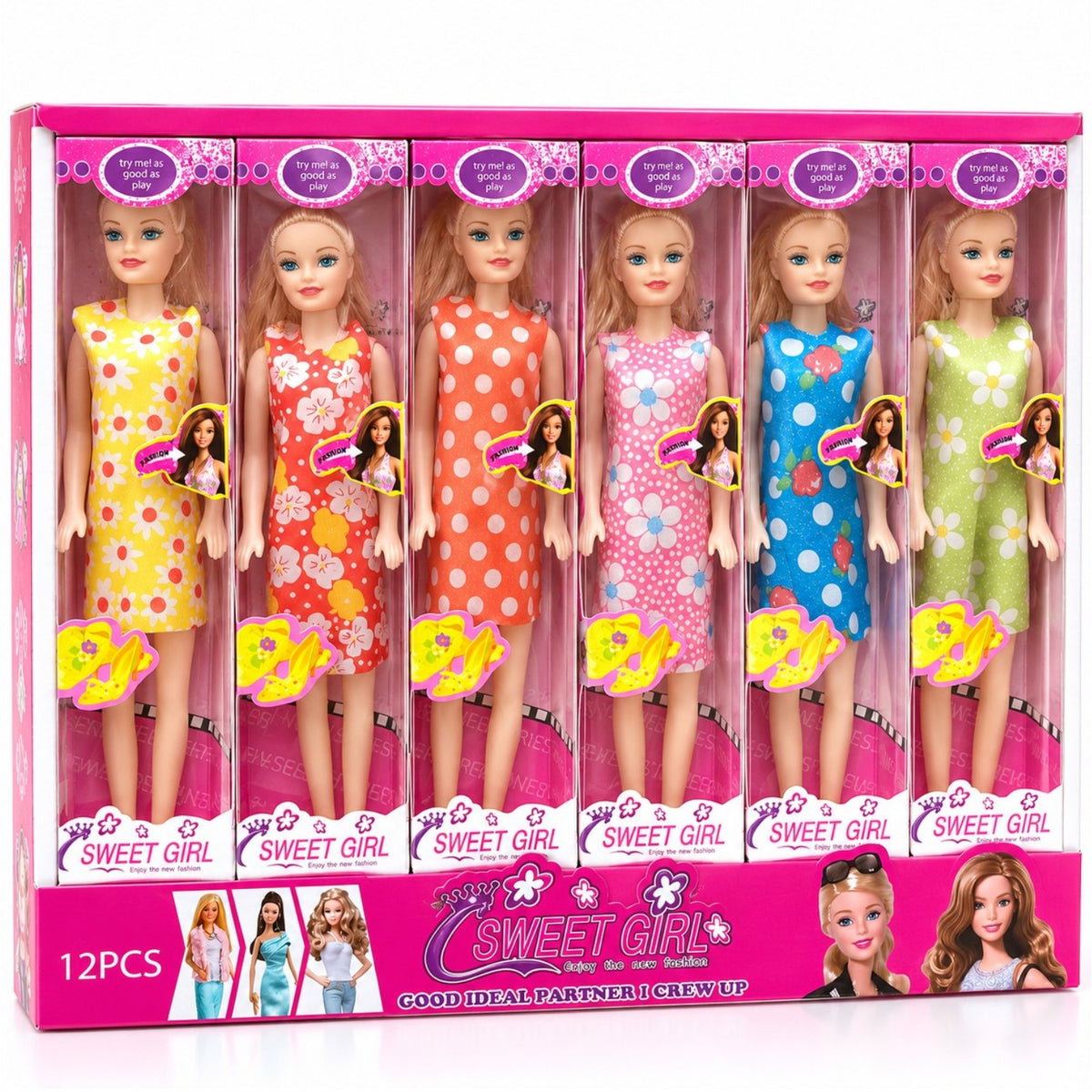 Păpuși 12/set din Plastic 26cm, din Material Textil Diferite Modele Engros