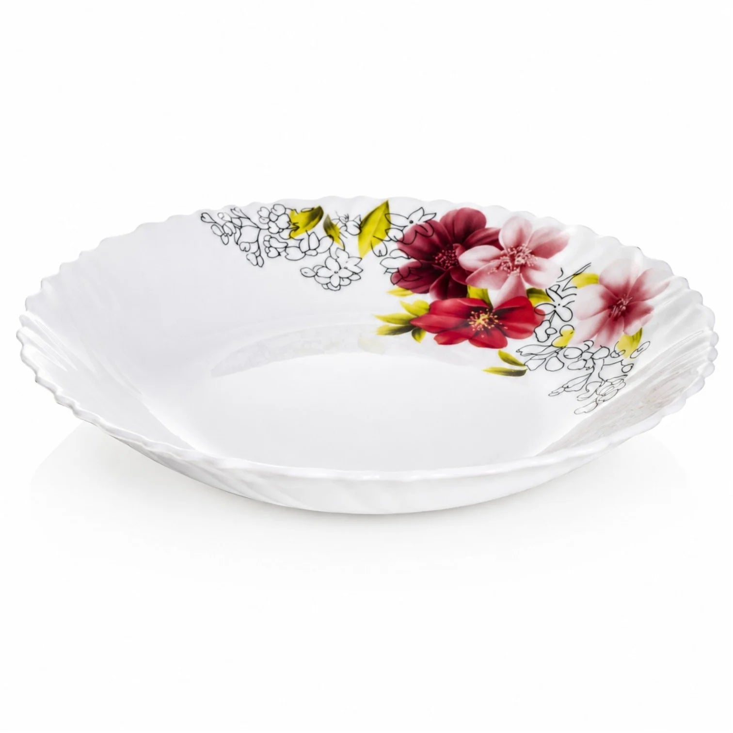 Farfurie Adânca 6/set, din Opal 21cm, Model Floral Engros