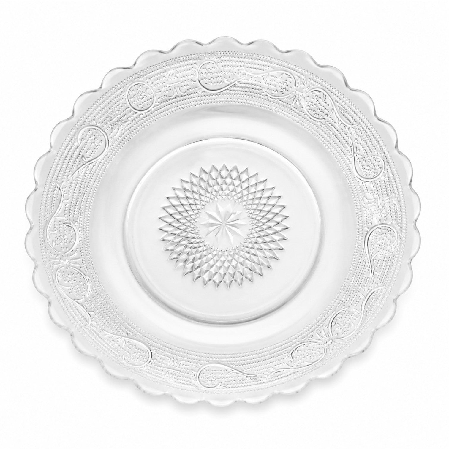 Farfurie din Sticlă 6/set, Model Cristal 21.5cm, Transparent Engros