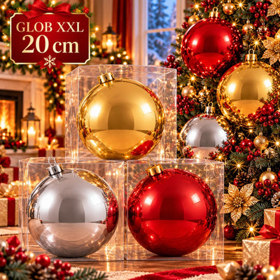 Glob de Crăciun XXL 20cm, Mare, Lucios, Diferite Culori pentru Brad Engros