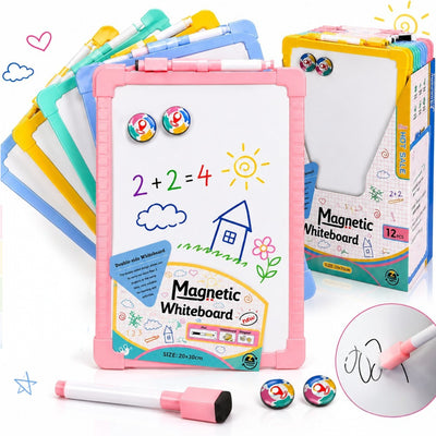 Tabla Magnetica Față-Verso 30×20cm, cu Marker și 2 Magneți, Reutilizabilă, Diferite Culori Engros