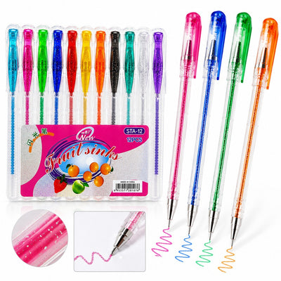 Pix cu Gel Glitter 12/set, Diferite Culori Engros