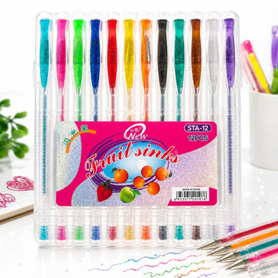 Pix cu Gel Glitter 12/set, Diferite Culori Engros