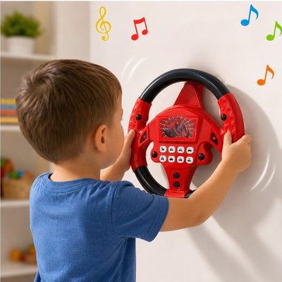 Volan Interactiv pentru Copii 20cm, cu Lumini LED, Muzica, Sunete si Ventuze pentru Fixare, Diferite Modele Colorate Engros