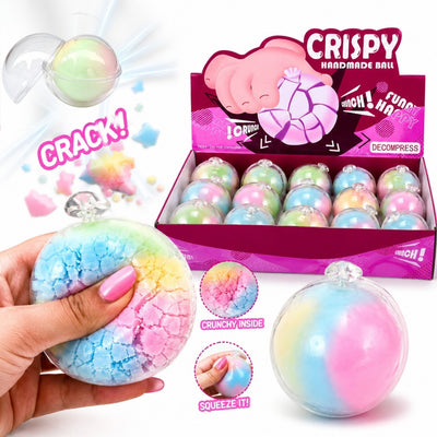 Minge Antistres 12/set, Crunchy Curcubeu 6cm, Crispy Handmade Ball, Squishy Engros