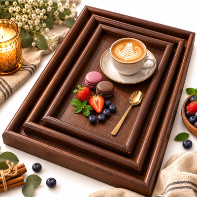 Tavi Decorative 3/set, 40×30×3.5cm, din Lemn, Culoare Stejar Natur Deschis, Dreptunghiulare Engros