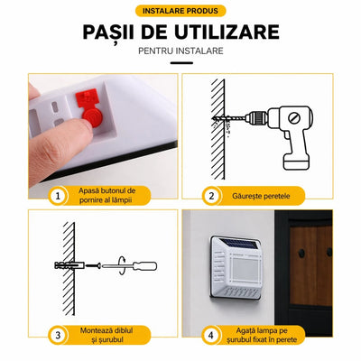 Lampă Solară Număr Casă 8801M-D, 20x17.5cm, Iluminare LED Alb Rece, Panou Solar Integrat, cu Cifre și Litere, Montaj Exterior, Rezistentă la Apă Engros