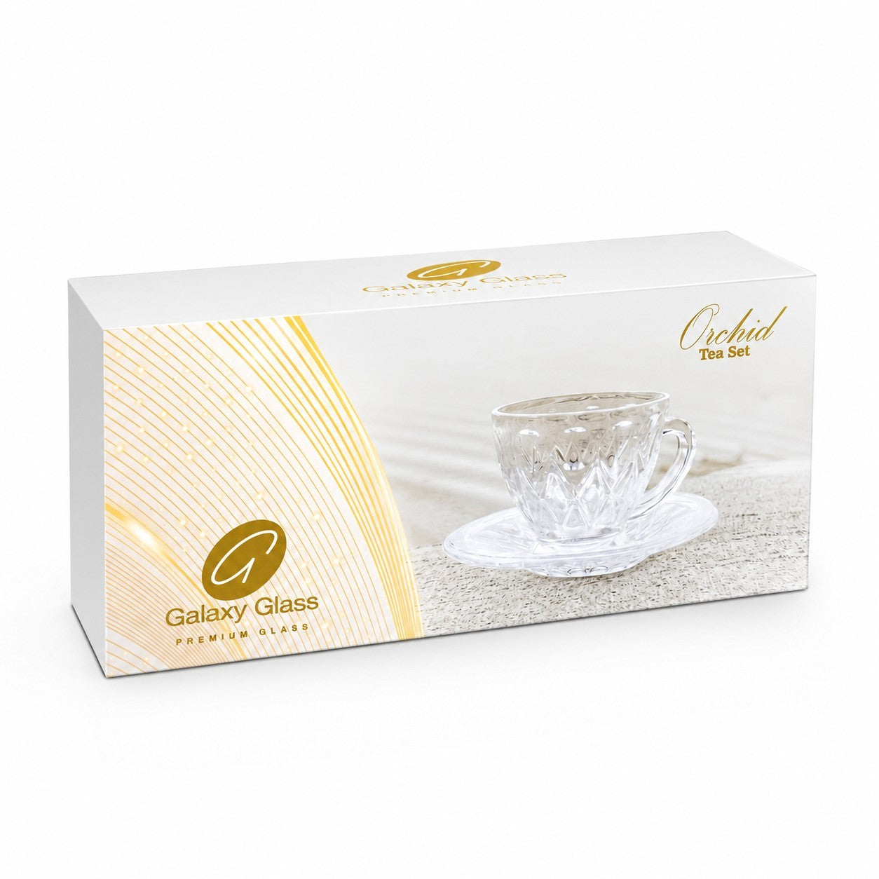 Cana 7x9cm cu Farfurioara 14.5cm, din Sticla 6/set, Model Cristal Engros