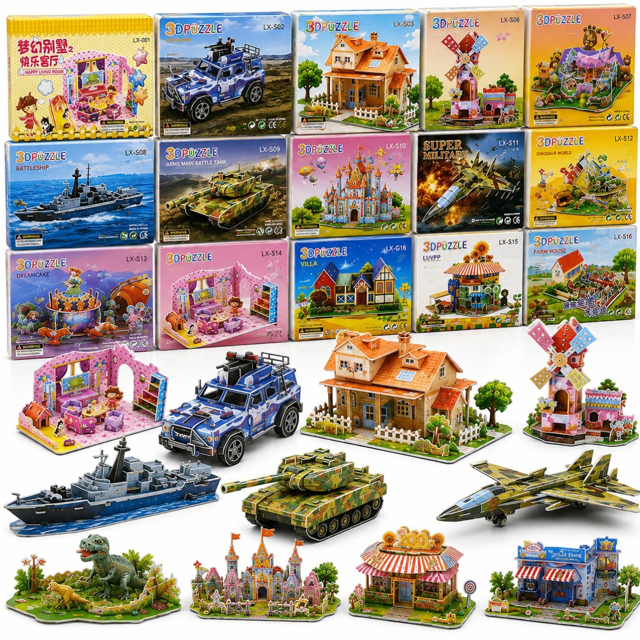 Puzzle 3D pentru Copii 29x21cm, Diferite Dimensiuni si Modele Engros