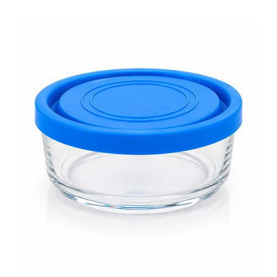 Caserola din Sticlă 12/set, cu Capac 12x5cm, 450ml, Transparentă Engros