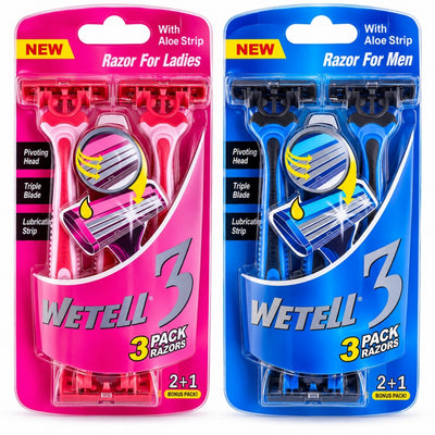 Aparate de Ras 3 Buc/Set, 3 Lame, Banda Lubrifianta cu Aloe Vera, pentru Femei si Barbati Engros