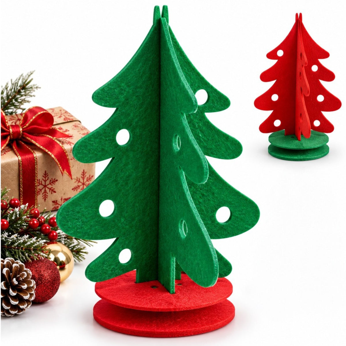 Bradut Decorativ 3D 40cm, din Fetru, cu Baza Reglabila cu 2 Discuri, Diferite Culori Engros