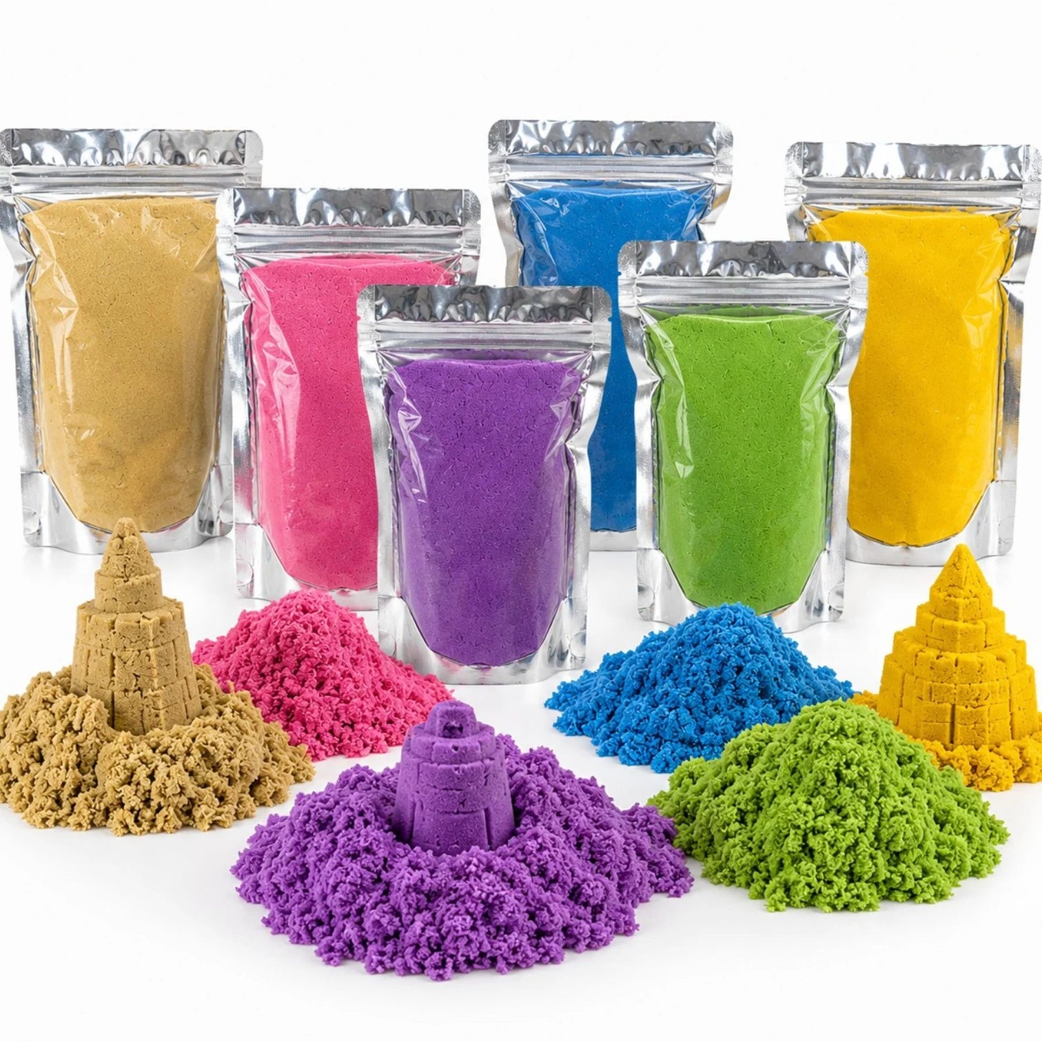 Nisip Kinetic pentru Copii 520g, in Punga Resigilabila, Diferite Culori Engros