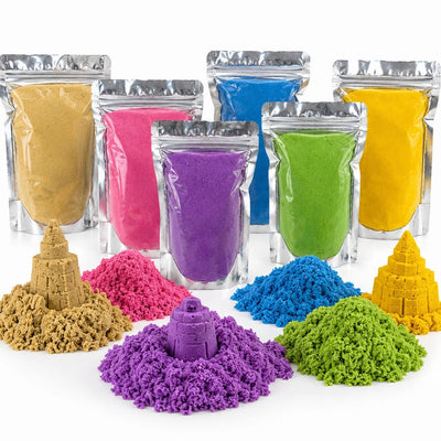 Nisip Kinetic pentru Copii 520g, in Punga Resigilabila, Diferite Culori Engros