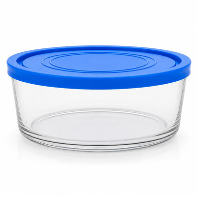 Caserola din Sticlă 6/set, cu Capac 9.5x18.5cm, 1450ml, Transparentă Engros