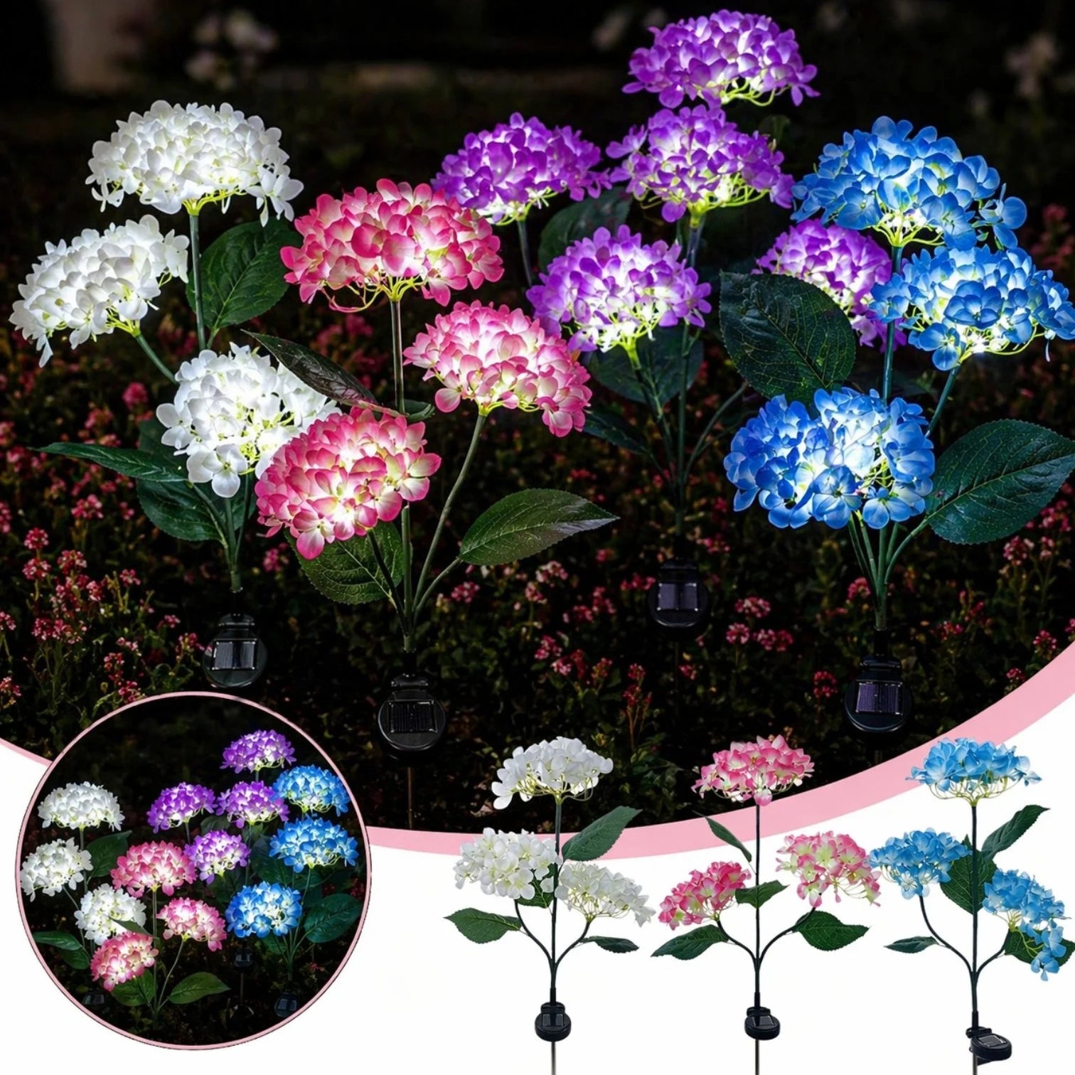 Lampa Solara 2/set Model Floare 81cm Diferite Culori Engros