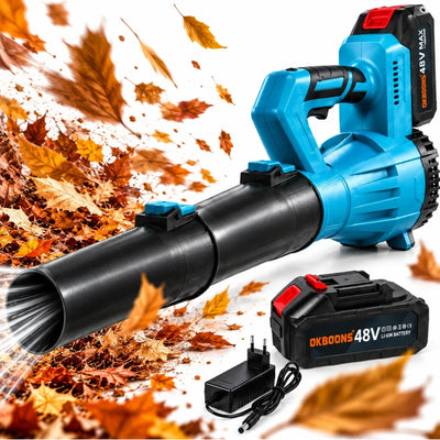 Suflanta de Frunze Fara Fir 78cm, cu 2 Acumulatori 48V si Incarcator, Portabila, 5000-18000 RPM, Debit Aer 4.1 m³/min Engros