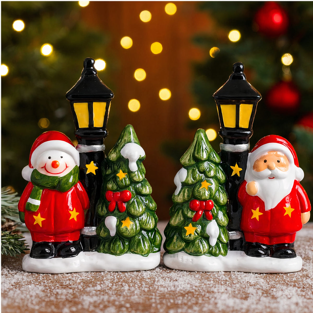 Decorațiune de Crăciun 18x10cm, din Ceramica cu Lumină LED, Diferite Modele Engros