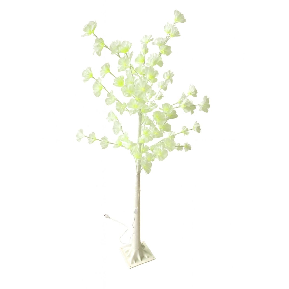 Pom Decorativ 165cm, Brad Artificial de Craciun, cu Lumina LED Alb Cald, Model Floare Galbena, pentru Interior si Exterior Engros