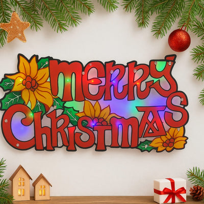 Decorațiune de Geam pentru Crăciun 45x25cm, cu Lumină LED Multicoloră, Model 3D, cu Alimentare la Priză Engros
