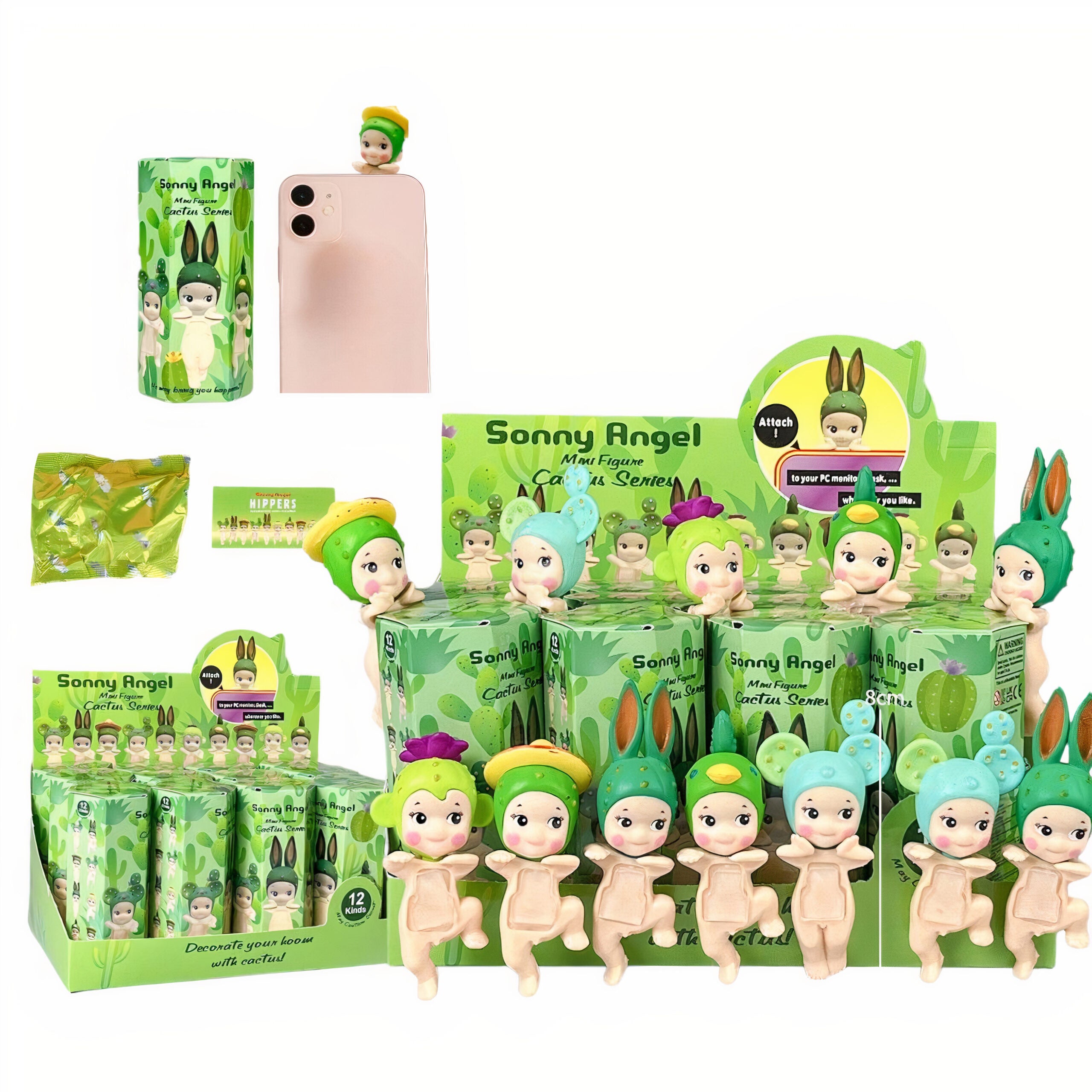 Accesoriu pentru Telefon 12/set Minifigurine 7cm, Sonny Angel Seria Cactus Diferite Modele Engros