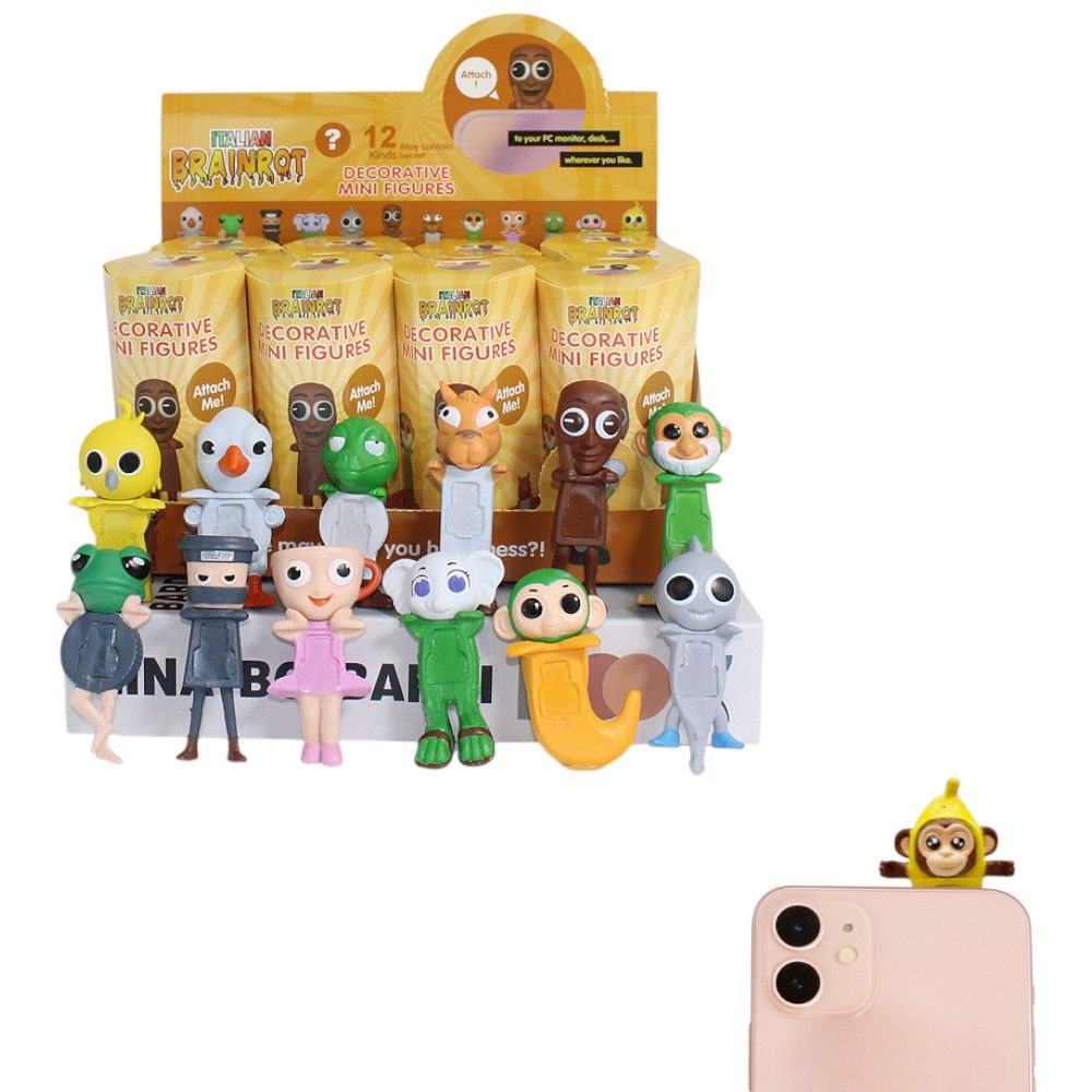 Accesoriu pentru Telefon 12/set Minifigurine 5cm, Italian Brain Rot Tung Tung Sahur Engros