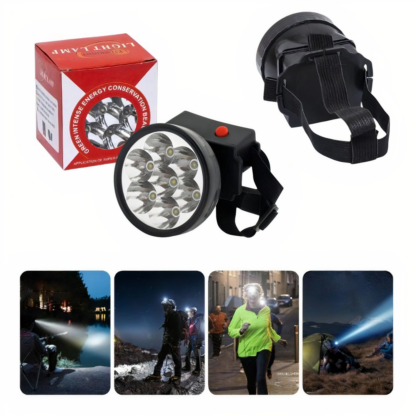 Lanterna Frontala LED 6.5x6.5cm, cu Banda Reglabila Engros
