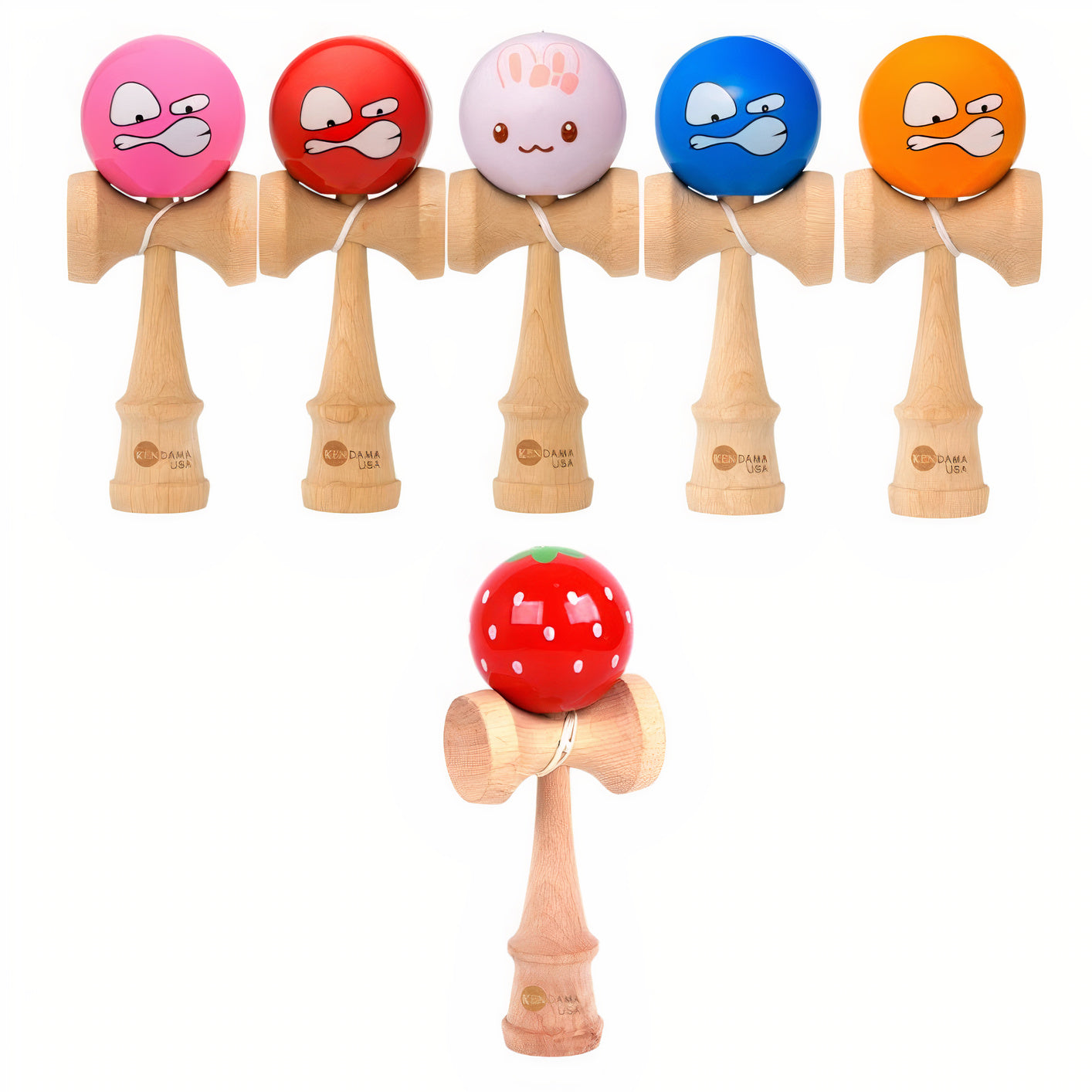 Kendama 18cm din Lemn, Lucioase, Ștanțată Diferite Modele Engros