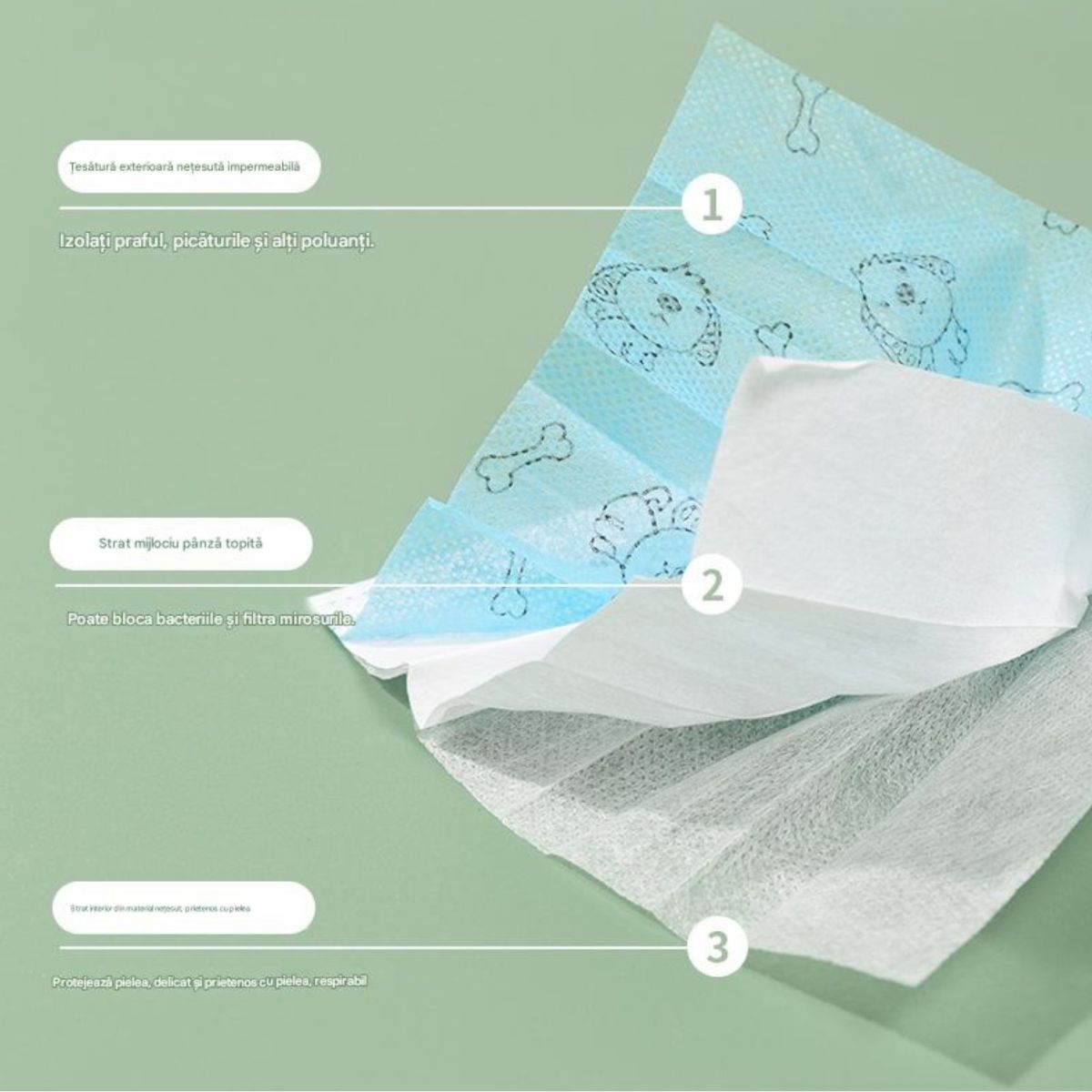 Măști de Protecție 50/set pentru Copii, Ajustabile 13.5x9cm Diferite Culori Engros