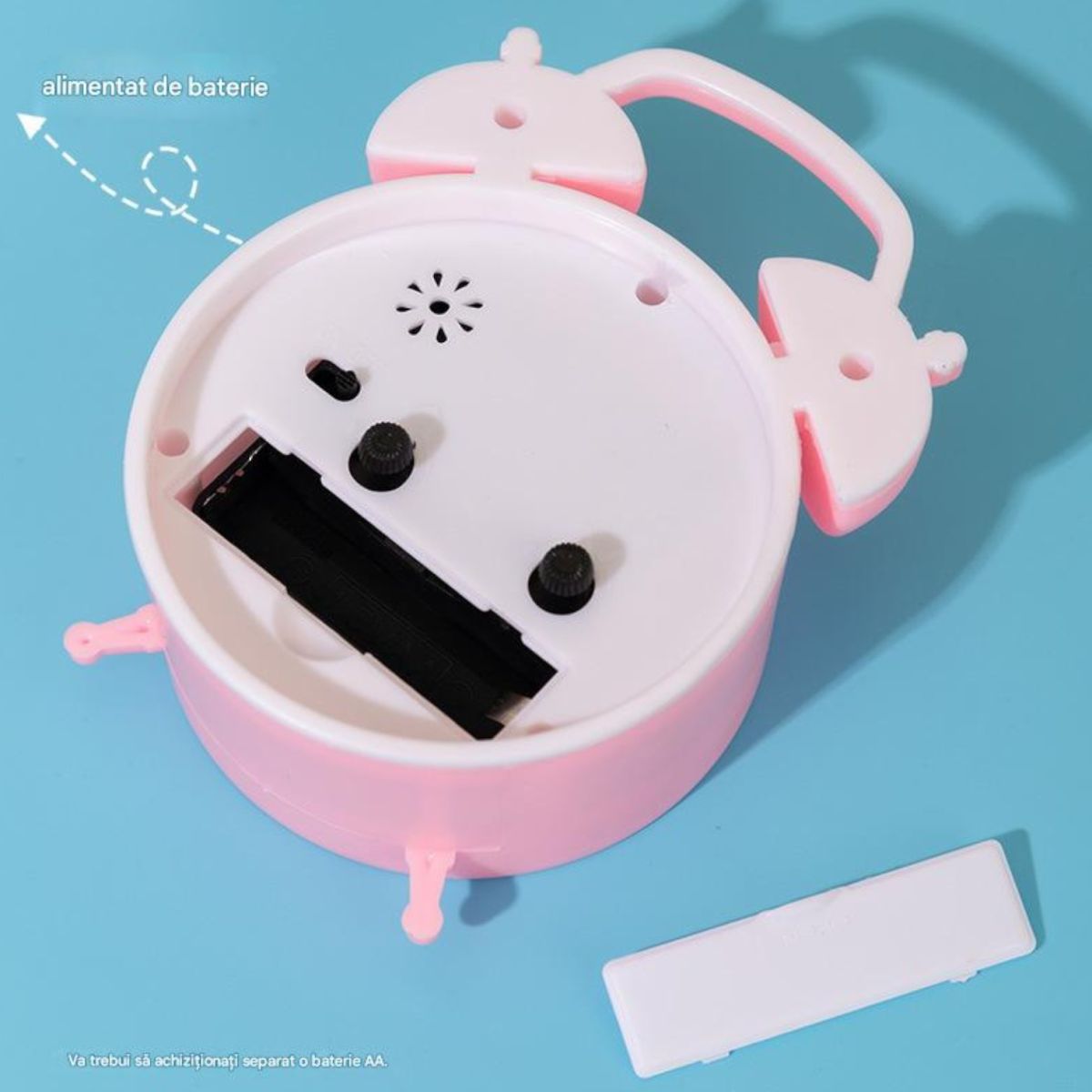 Ceas cu Alarma 11x8cm, Colorat, Clasic cu Clopoței din Plastic Engros