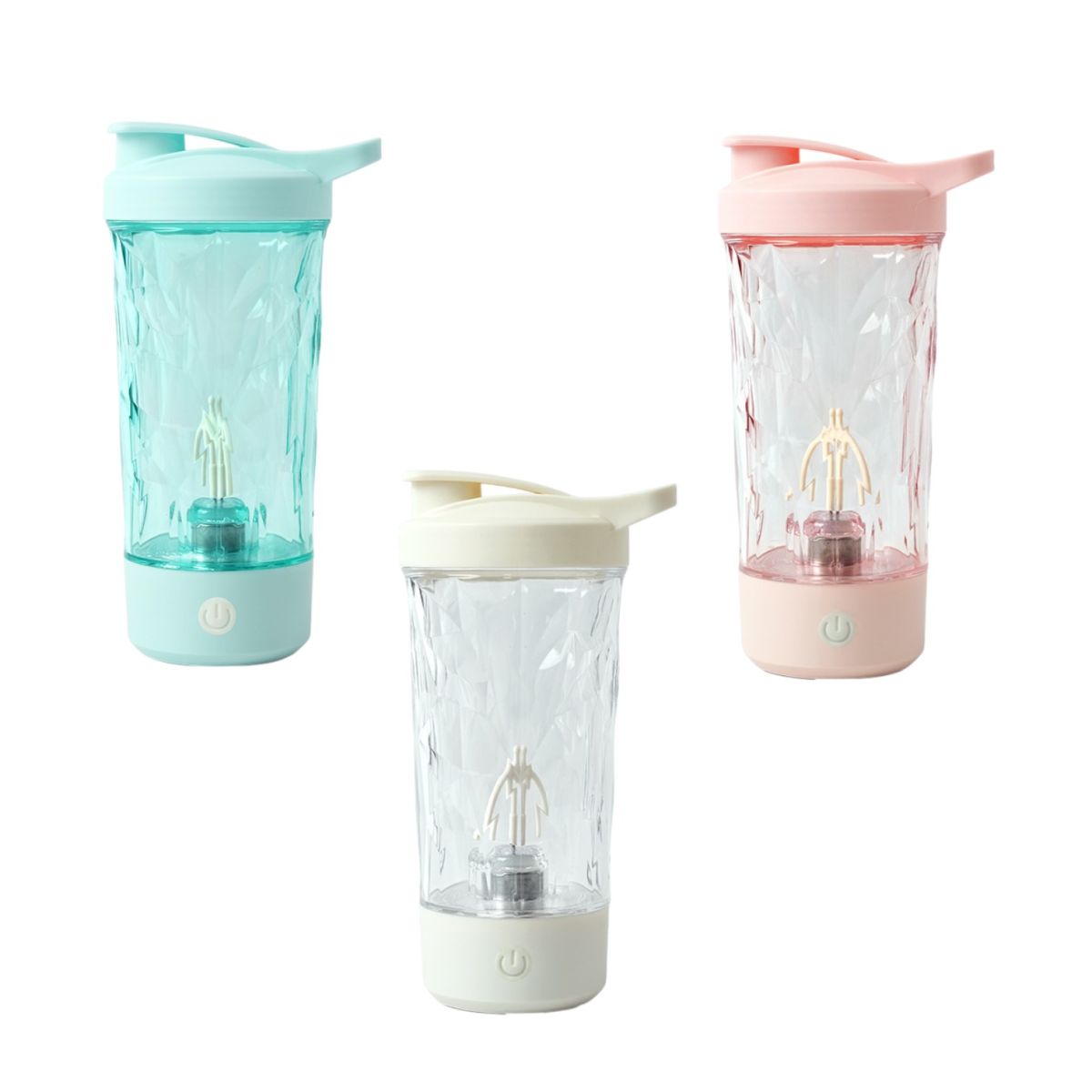 Pahar cu Amestecare Automată 20cm cu Mecanism Rotativ, Capac cu Orificiu pentru Băut Buton On/Off din Plastic Reîncărcabil Engros