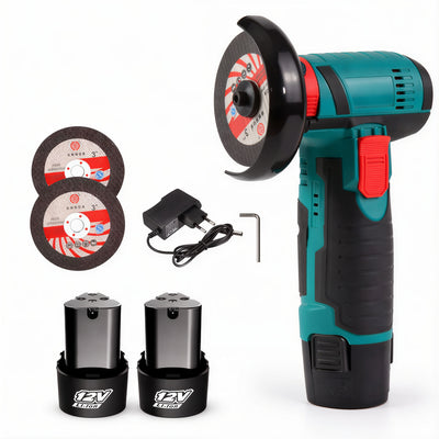 Mini Polizor Unghiular 20cm, 12V, 750W, 19500 rpm, 2 Discuri 76 mm cu 2 Acumulatori Engros
