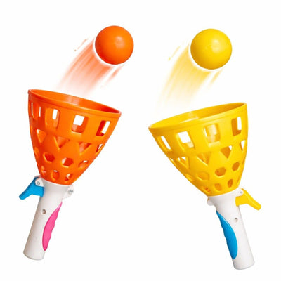 Jucărie Tip Catapultă 26.5cm, cu Coș și Minge 2/Set, Joc de Prins și Lansat Mingea pentru Copii, din Plastic Engros