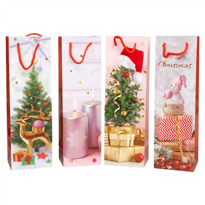 Pungă Cadou 12/set de Crăciun, pentru Sticla 33x10x10cm, Diferite Modele Engros