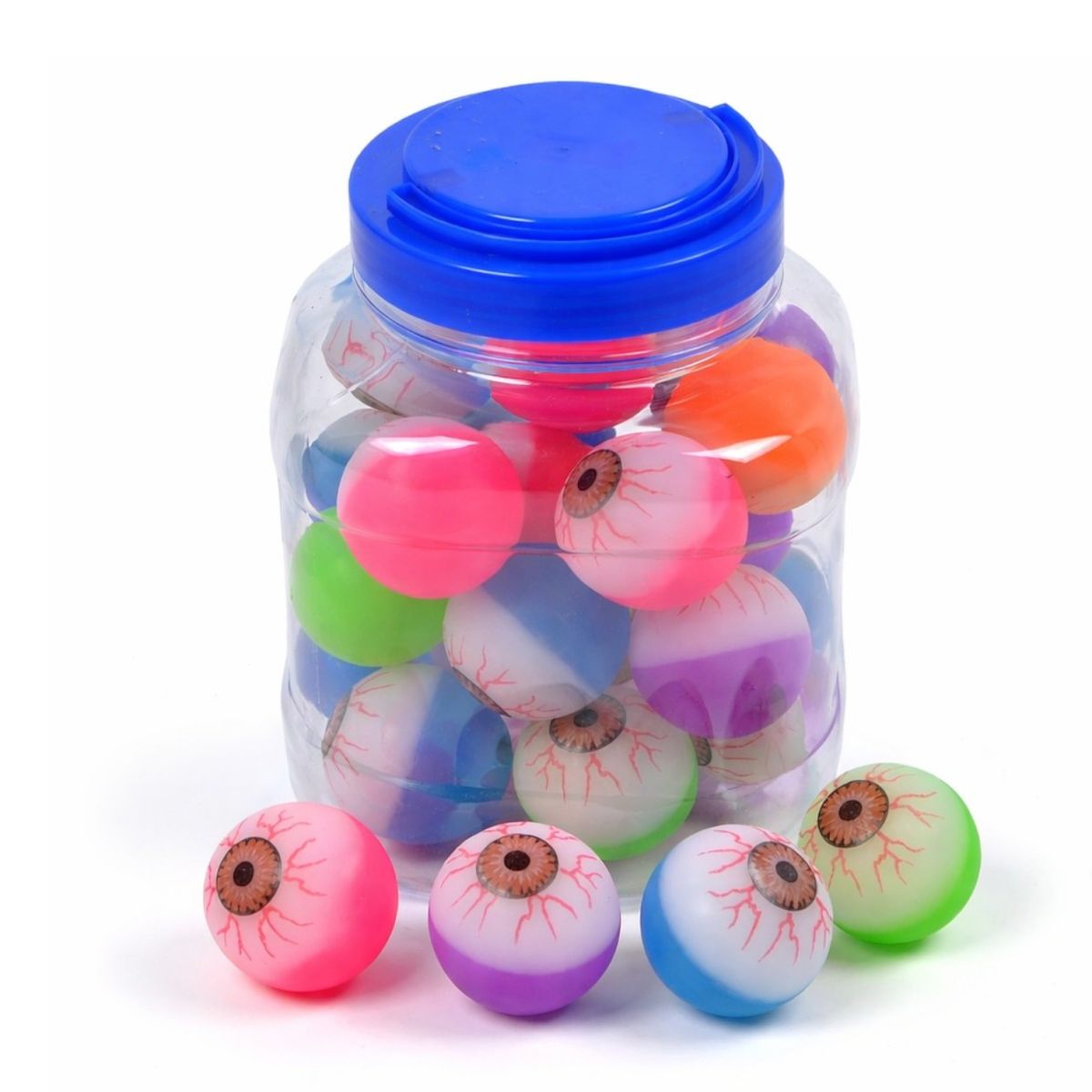 Mingii Saltarete 10/set la Borcan 9cm, Model Ochi Multicolor Engros