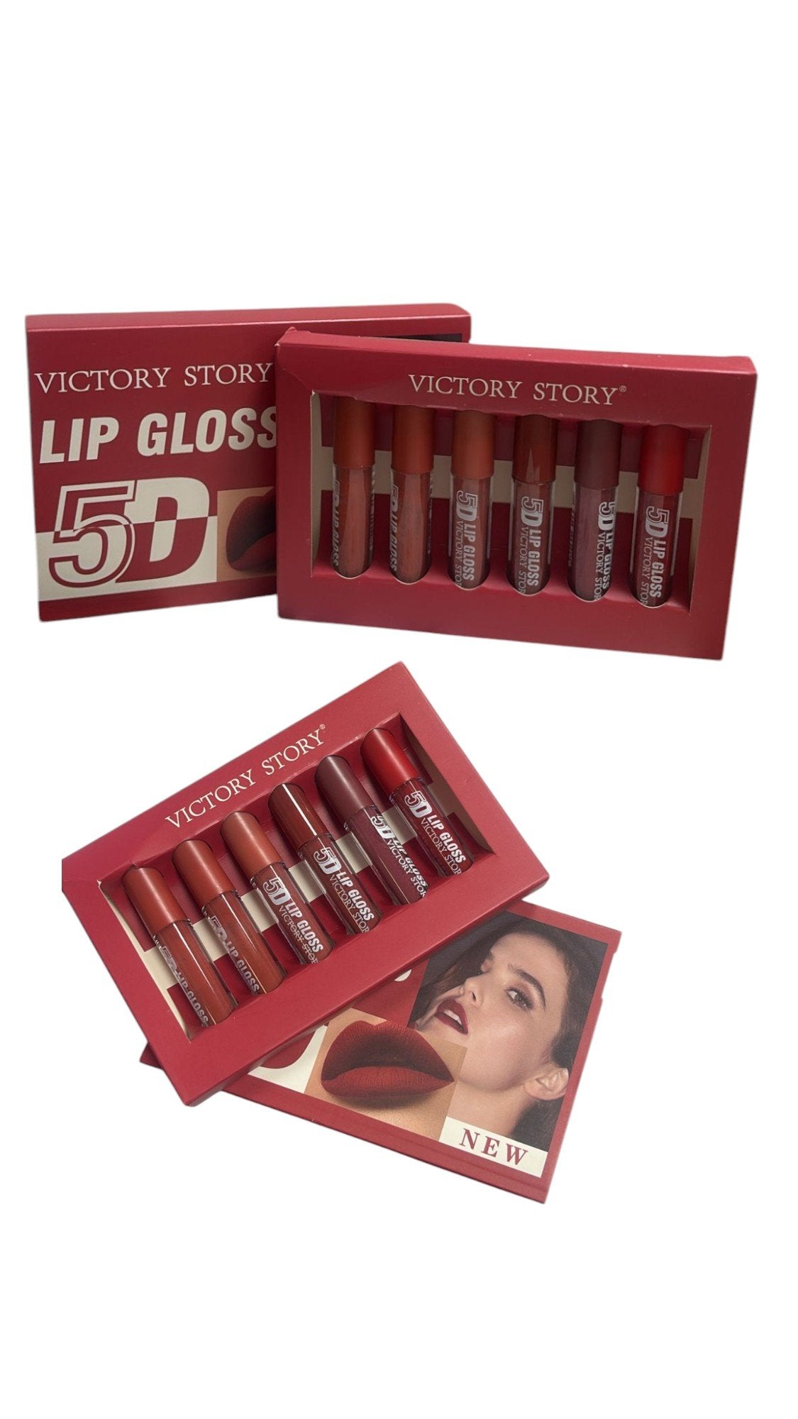 Gloss de Buze Lichid Mat 5D Diverse Culori 6/set Engros