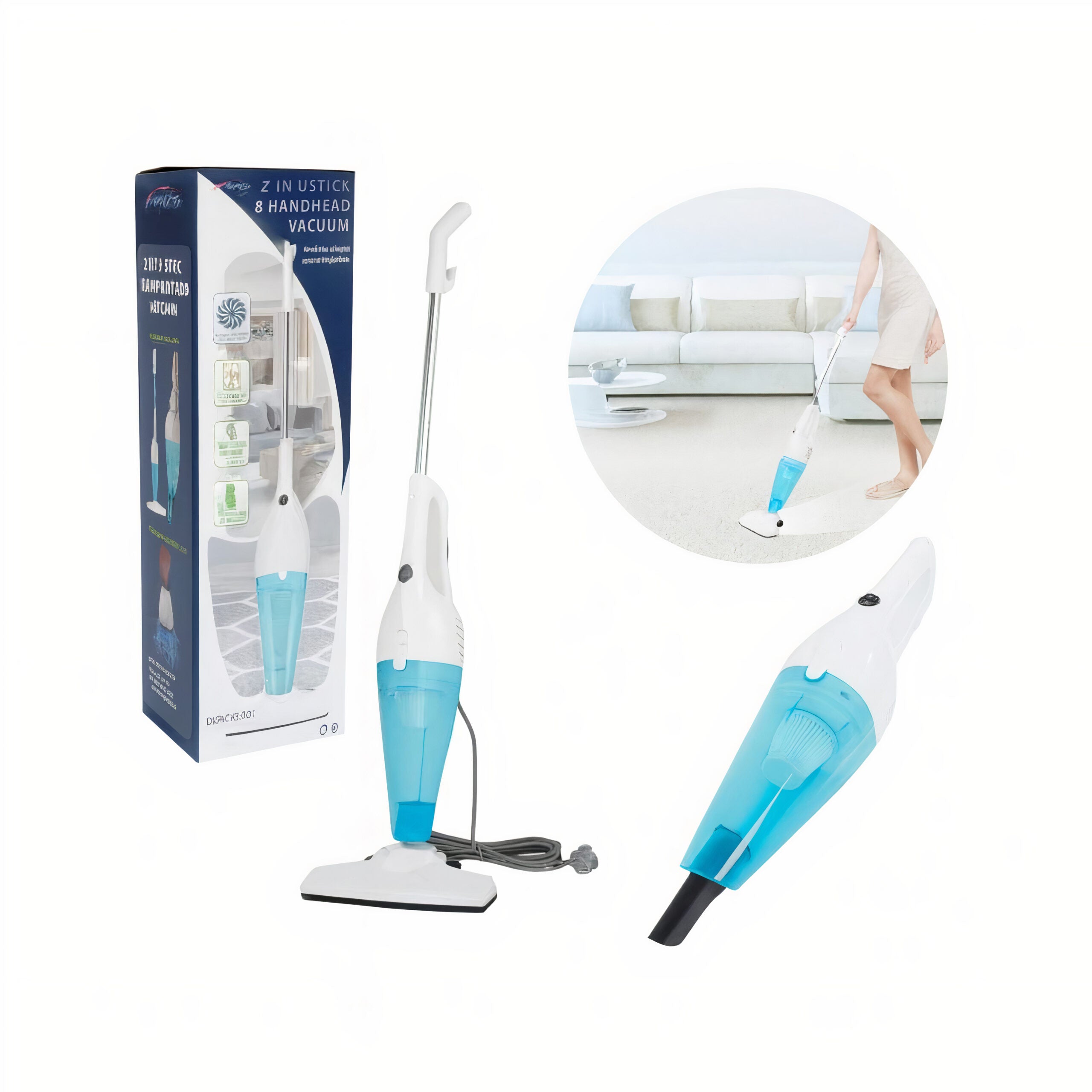 Aspirator 2 în 1 Vertical 95x24cm și de Mână, 600W cu Accesorii și Filtru Engros